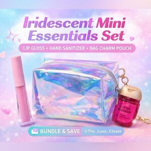 Bag Charm, Lip Gloss, and Hand Sanitizer Set
